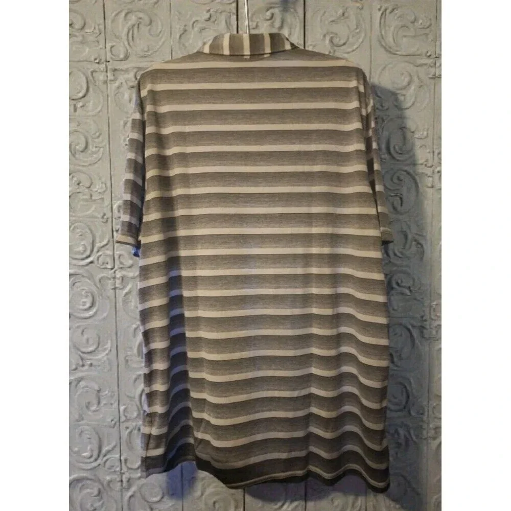 Adidas Golf polo‎ shirt mens 2XL Grey white striped performance active NWT D30